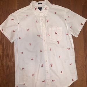J Crew Tropical Shirt Lobster Short Sleeve Mens